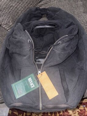 Brand new Men's or Women’s Black Menace Hoodie Messenger Bag! Distressed/ large